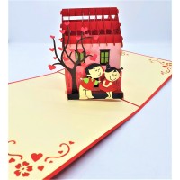 Handmade 3d Pop Up Card Couple Lover New Home Housewarming Moving Birthday Wedding Anniversary Valentine's Day Engagement Proposal Congratulations Greetings